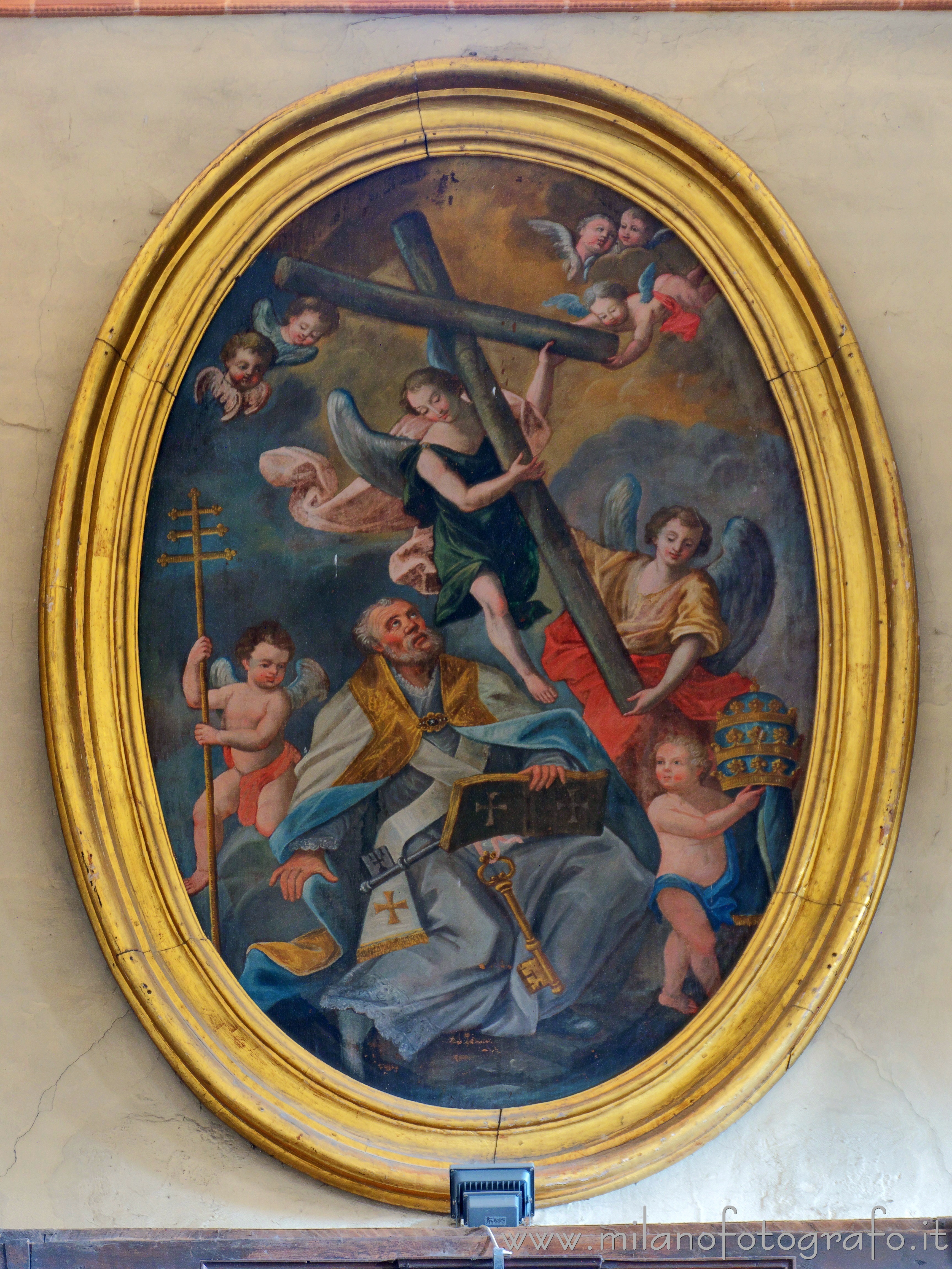 Benna (Biella, Italy) - Glory of St. Peter on the counterfacade of the Church of San Pietro - Full resolution picture